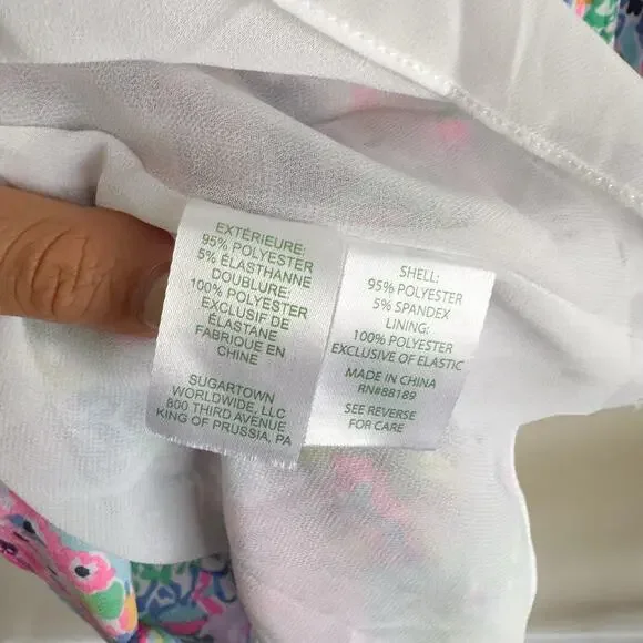 Lilly Pulitzer Amalfi Blue Alligator Isle Cristiana V Neck Stretch Mini Dress 14 - Picture 5 of 11